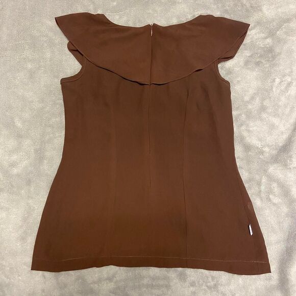 Brown Ruffle Blouse - Picture 2 of 6